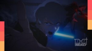 Arte inspirada em Star Wars com estética de animação 2D e referência a Visions