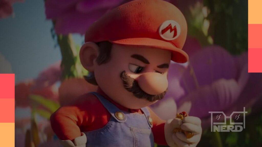 Personagem estilo Mario em cenário espacial inspirado em Super Mario Galaxy, com contraste sugerindo decepção no filmealt