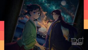 Ilustração simbólica de produção de anime com o logo da TOHO Animation e várias temporadas (cours) representadas por faixas