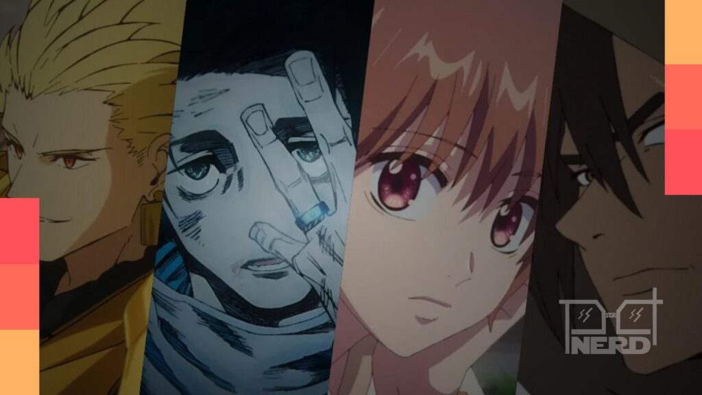 Ilustração com elementos de animes e destaque para os melhores animes de janeiro de 2026 em formato de ranking