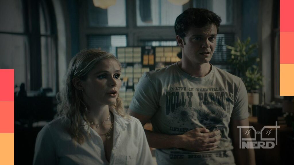 Erin Moriarty e Jack Quaid em cena de The Boys, série do Prime Video que faz referência a The Last of Us