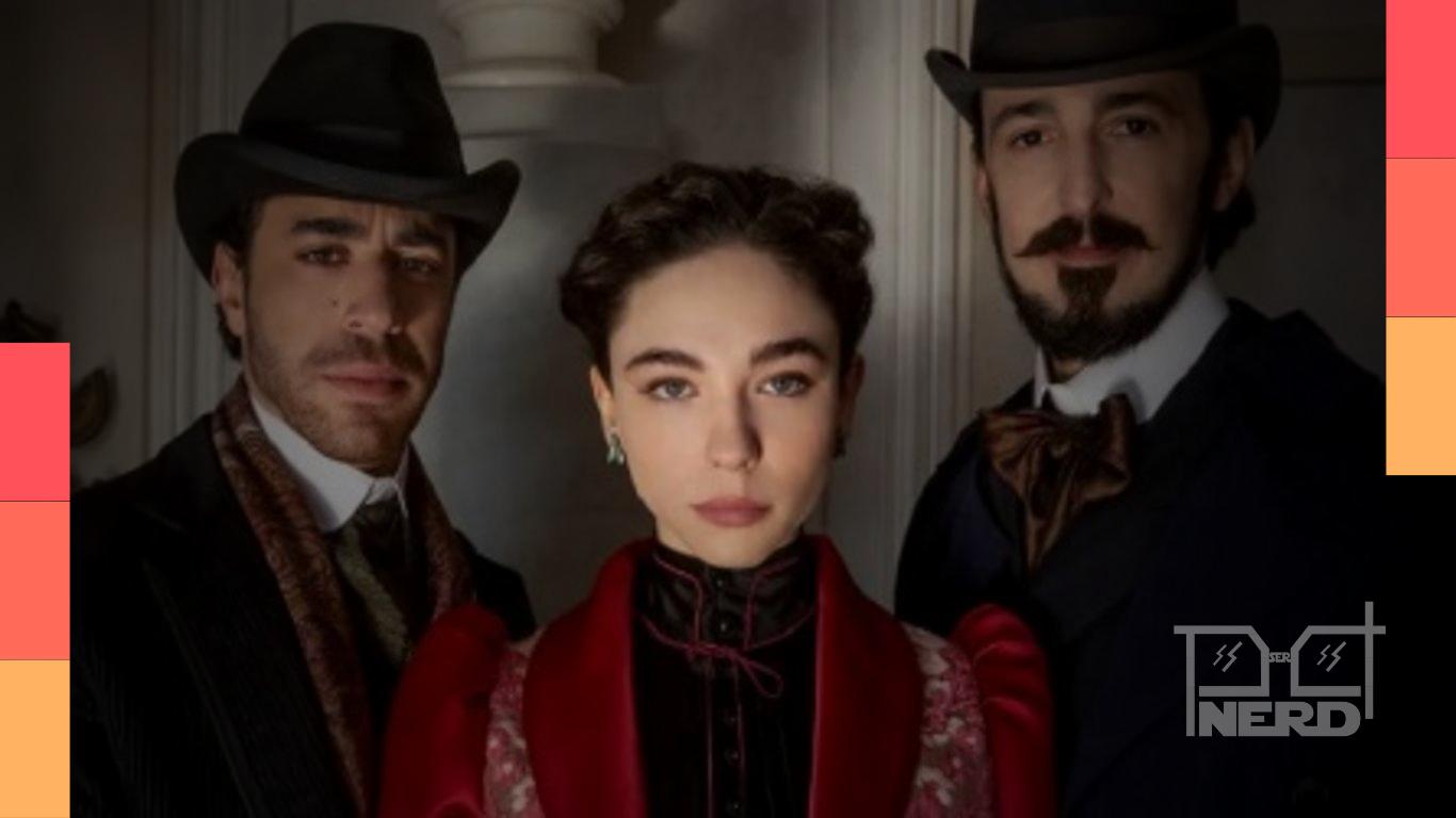 Lídia Poët em cenário histórico, cenário de romance de época da série da Netflix As Leis de Lidia Poët