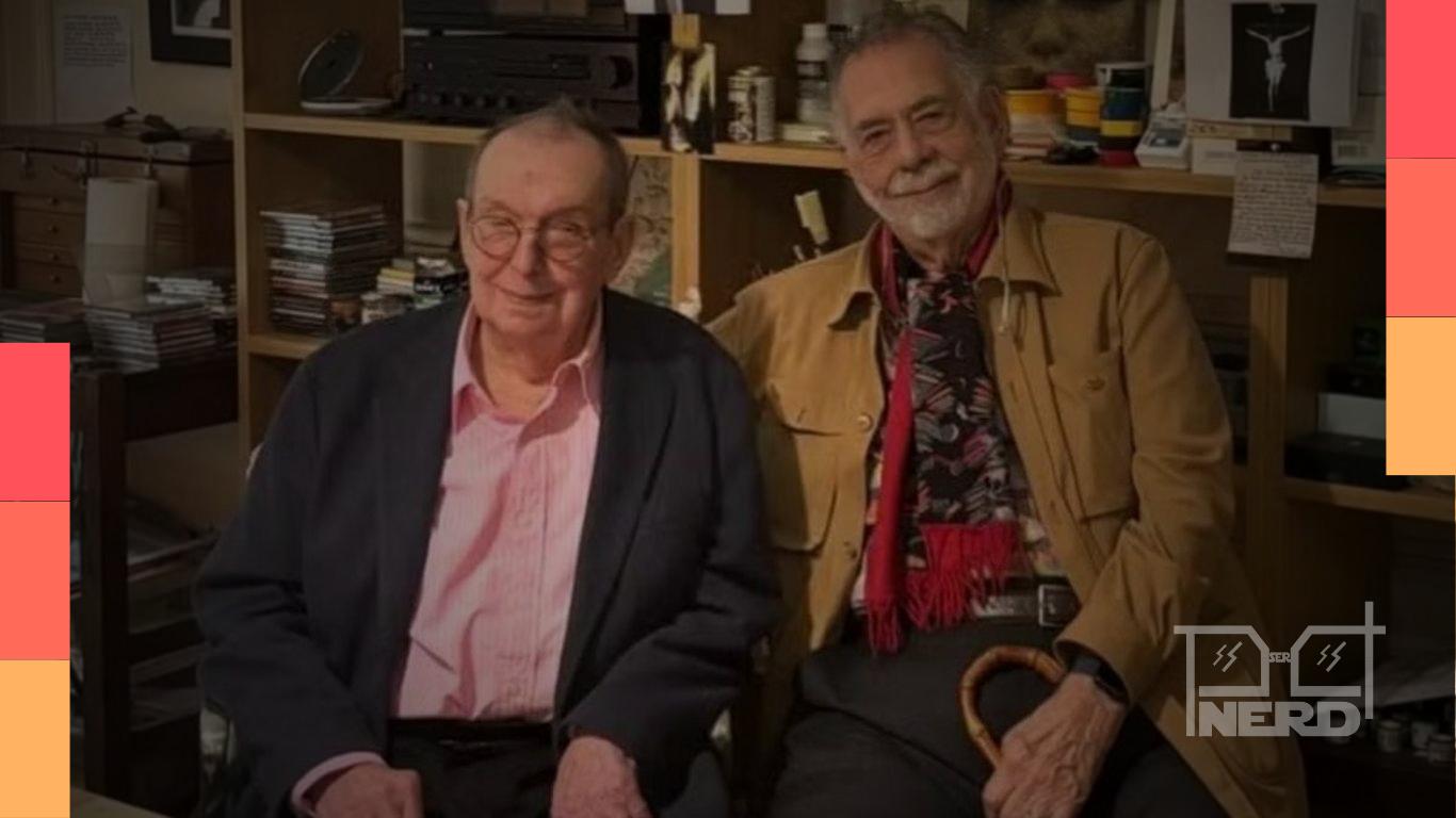 Dean Tavoularis, designer de produção vencedor do Oscar por O Poderoso Chefão, em foto com Francis Ford Coppola