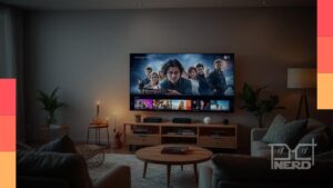 Tela de streaming com destaque para Apple TV e títulos de séries e filmes de 2026