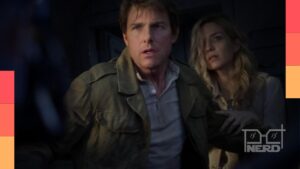 Imagem promocional de A Múmia (2017) com Tom Cruise e referência ao Dark Universe da Universal