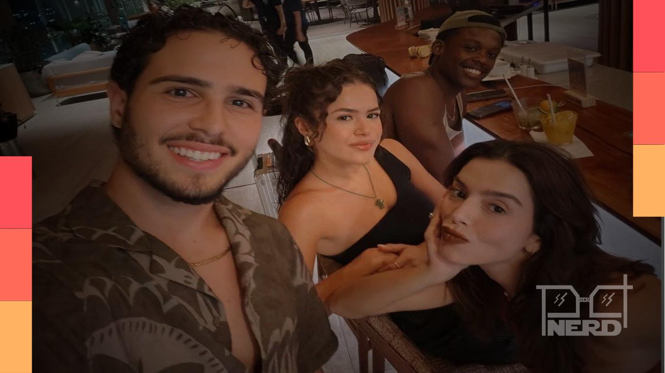 Igor Jansen, Maisa, Giovanna Lancellotti e Maicon Rodrigues em bastidores do filme Save The Day em Pernambuco