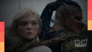 Elle Fanning e Dimitrius Schuster-Koloamatangi em Predador: Terras Selvagens no Disney+