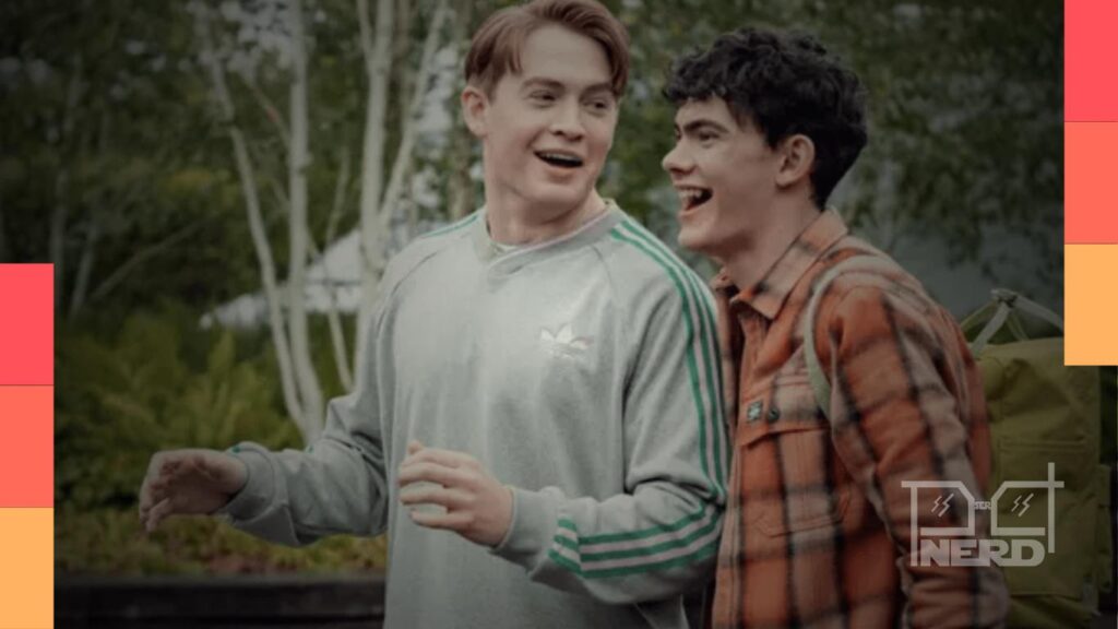 Cena promocional de Heartstopper Forever com Nick e Charlie e clima de despedida