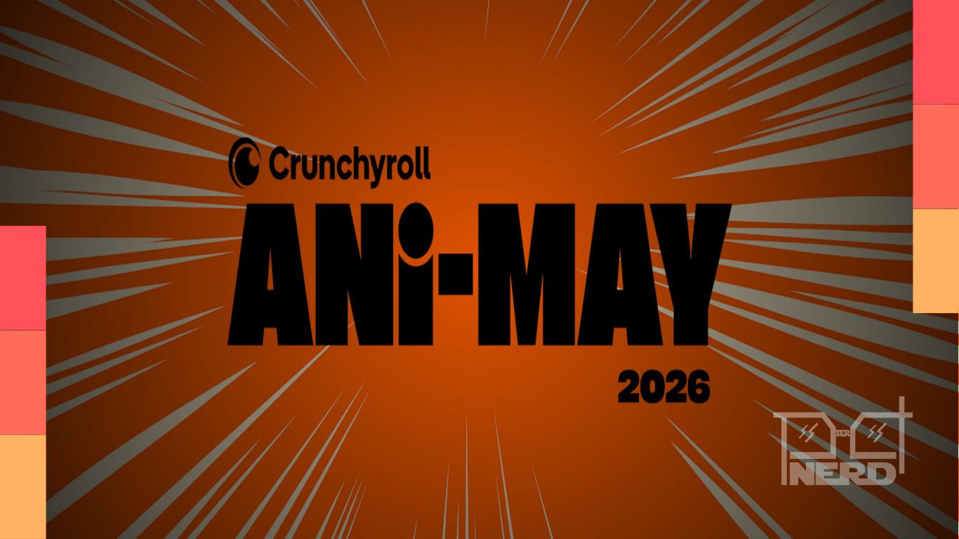 Imagem promocional do Ani-May da Crunchyroll com destaque para desconto do plano Mega Fan no streaming