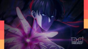 Ilustração com personagens e logos de Lookism, Tower of God, True Beauty e Solo Leveling representando anime e aeni