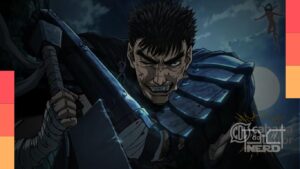 Ilustração sombria do Espadachim Negro com atmosfera medieval, sugerindo nova adaptação animada de Berserk