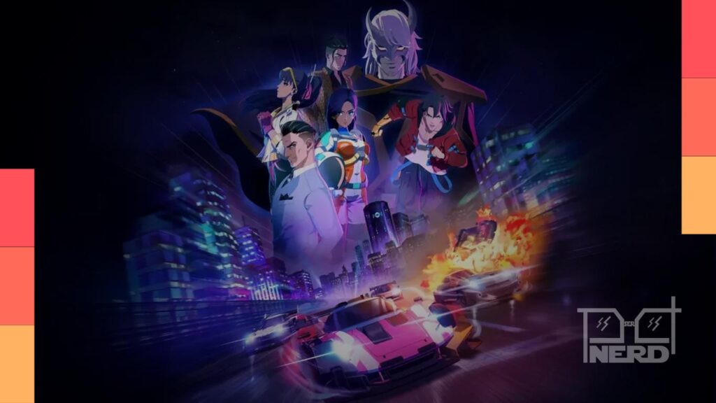 Carro de Screamer com visual neon realizando drift e ativando o sistema Echo na corrida