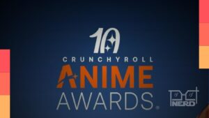Ilustração temática de premiação de animes com cenário em Tóquio e o selo Crunchyroll Anime Awards 2026