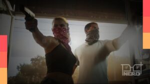Imagem com estilo gamer mostrando GTA 6 e a ideia de que pré-venda e trailers podem levar meses