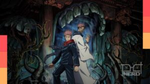 Personagens de Jujutsu Kaisen em uma luta intensa com energia amaldiçoada, estilo da animação do MAPPA na Netflix
