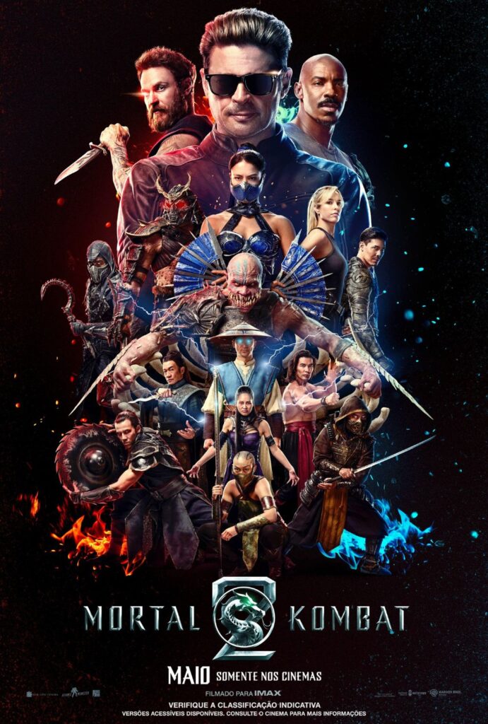 Cartaz mostrando alguns dos personagens de Mortal Kombat 2