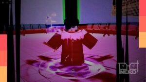 Guia Roblox Anime Story 2 mostrando a lista de traços e dicas para rerrolar e maximizar dano