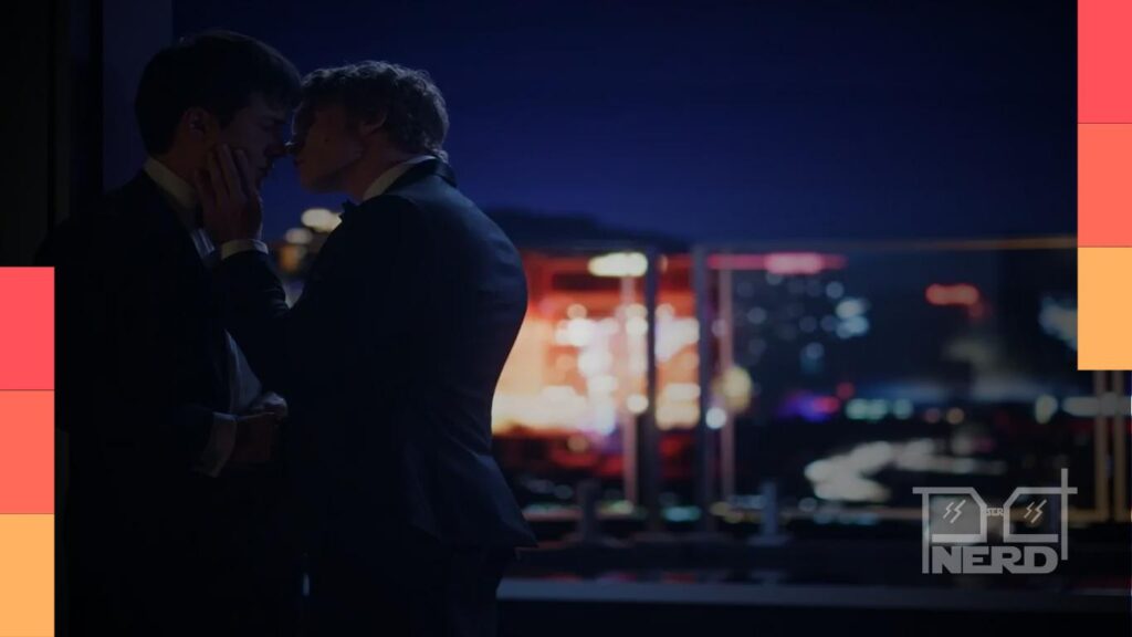Imagem com temática de maratona no streaming e clima sensual em filmes e séries