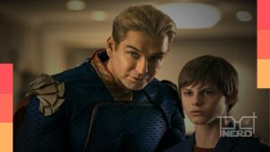 Homelander e Ryan em cena de The Boys, com referência ao futuro do universo no Prime Video