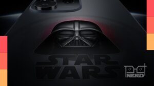 Ilustração de celulares temáticos inspirados em Star Wars, Harry Potter, Vingadores, Batman e Game of Thrones
