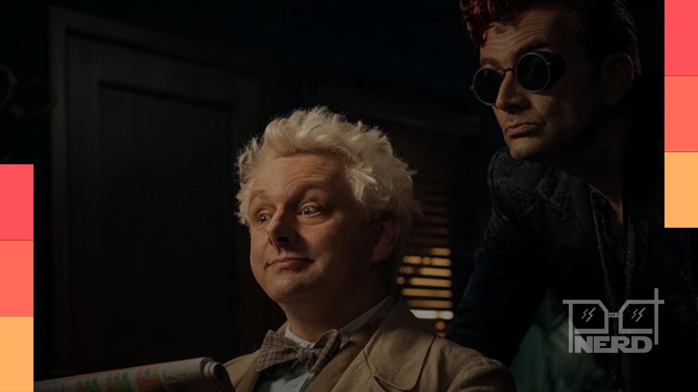 Aziraphale e Crowley em clima emocional no encerramento de Good Omens