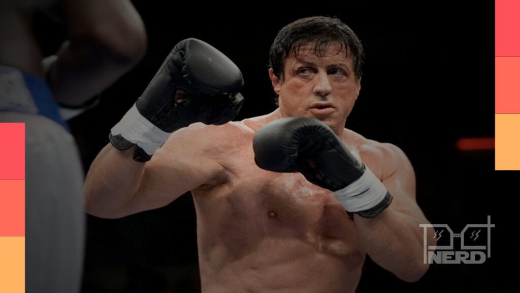 Imagem de divulgação com Sylvester Stallone em Rocky Balboa, anunciando a chegada dos filmes na Netflix em junho