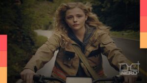 Chloë Grace Moretz em cena de Periféricos, série de ficção científica do Prime Video