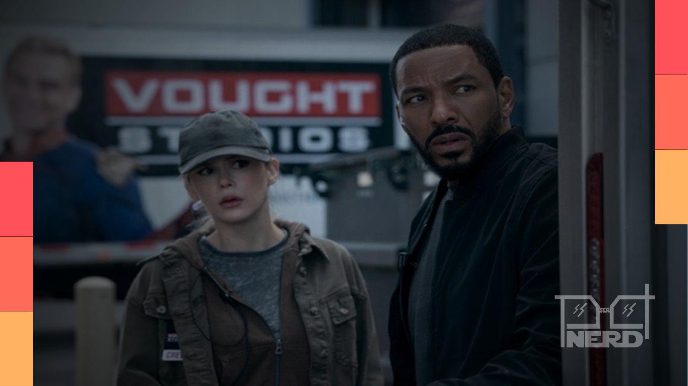 Erin Moriarty e Laz Alonso em cena de The Boys, com clima de decisão no final da série do Prime Video