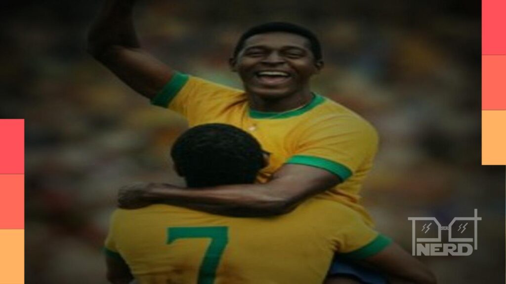 Imagem com clima de Copa do Mundo mostrando produções de filmes e séries sobre futebol