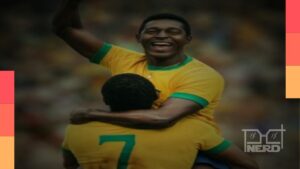Imagem com clima de Copa do Mundo mostrando produções de filmes e séries sobre futebol