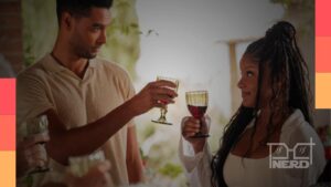 Halle Bailey e Regé-Jean Page em cenas de Eu & Você na Toscana
