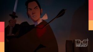 Mizu, espadachim de Samurai de Olhos Azuis, em cenário que sugere Londres na 2ª temporada
