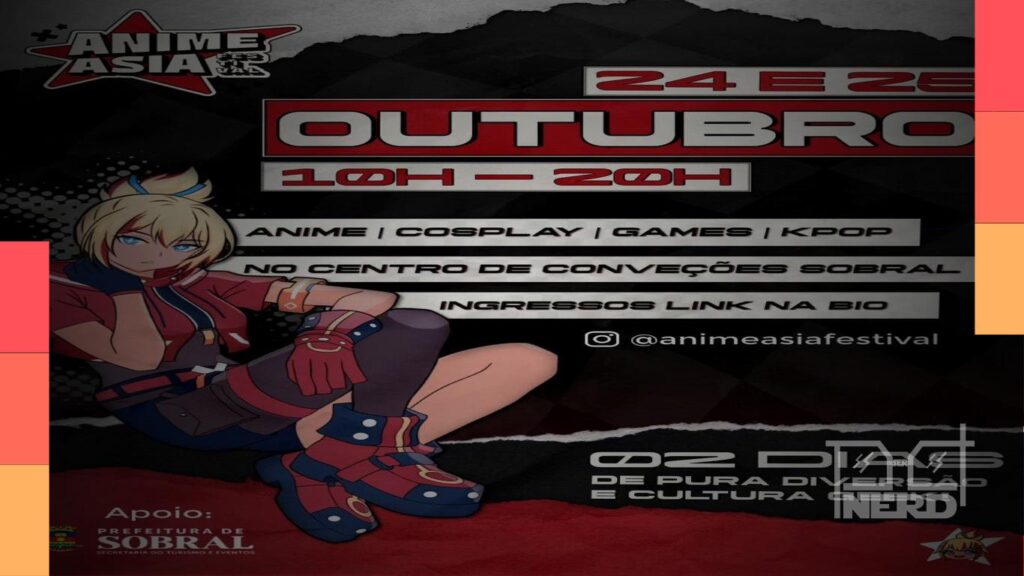 Público geek em evento com cosplay e elementos de anime no Centro de Convenções de Sobral