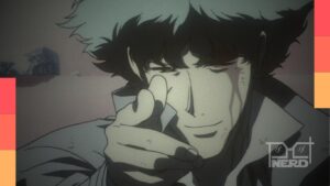 Ilustração com estética cyberpunk mostrando personagens de animes em frente a redes digitais e símbolos de inteligência artificial