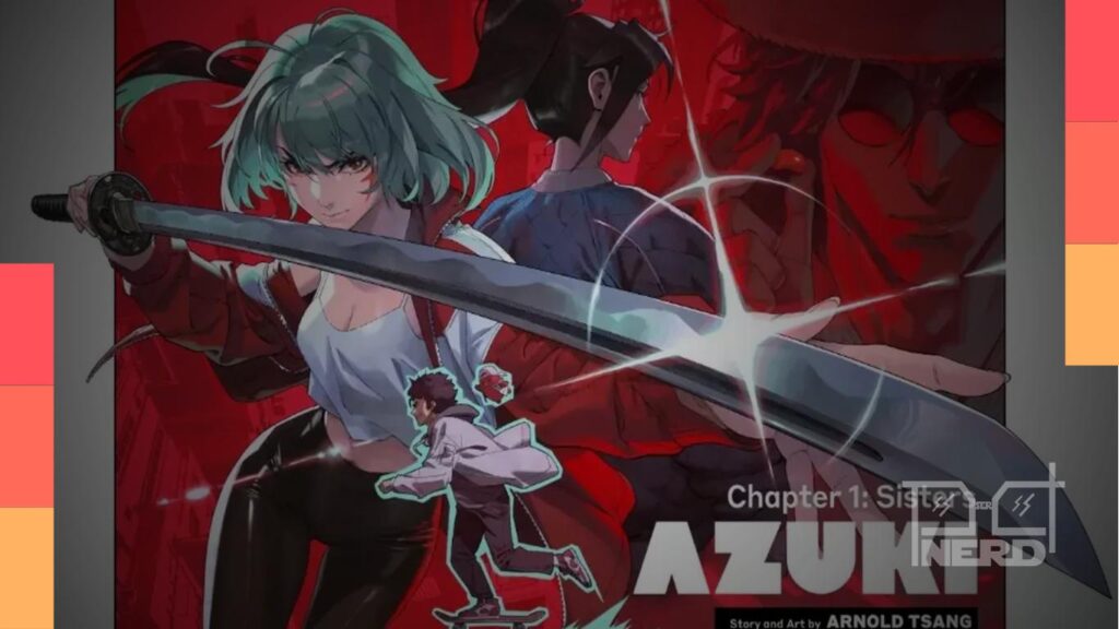 Ilustração conceitual de Azuki com Shao e elementos de fantasia durante o Anime Expo
