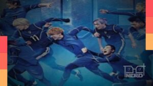 Cartaz do filme Blue Lock live-action com jogadores em campo e destaque para o time e a data de estreia no Brasil em 13 de agosto