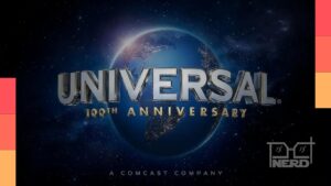 Ilustração da Comcast se dividindo e o logotipo da Universal no contexto audiovisual