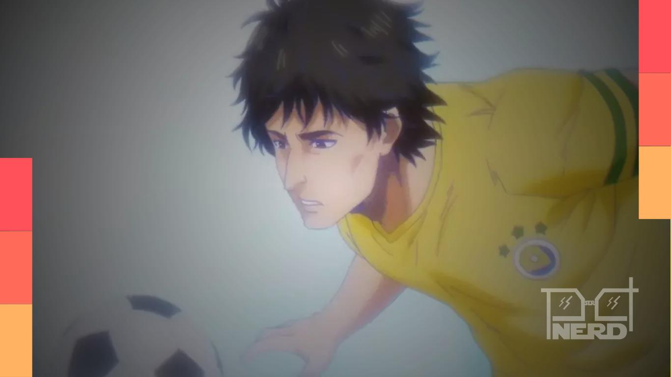 Ilustração de Brasil e Japão com elementos de futebol e referência a animes para a Copa 2026