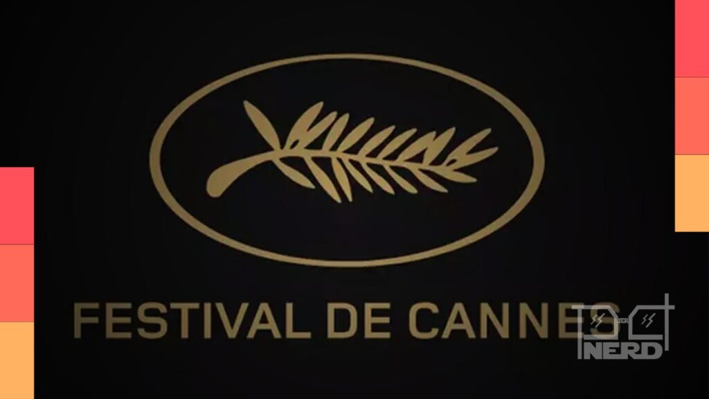 Faixa do Festival de Cannes e palco de cinema com indicação de datas da 80ª edição em 2027