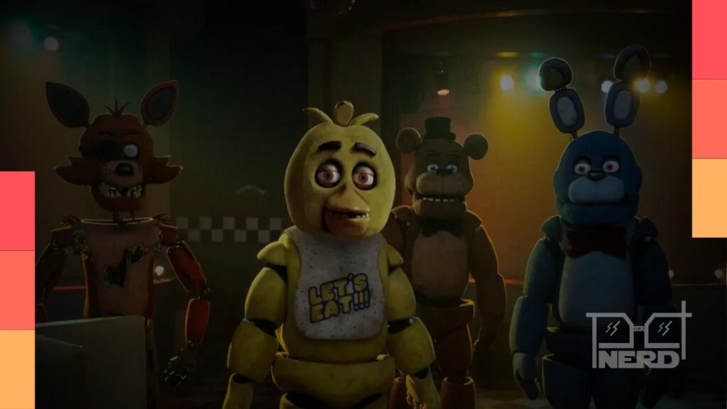 Ilustração de Freddy Fazbear com o título Five Nights at Freddy’s 3 e destaque para Gary Dauberman