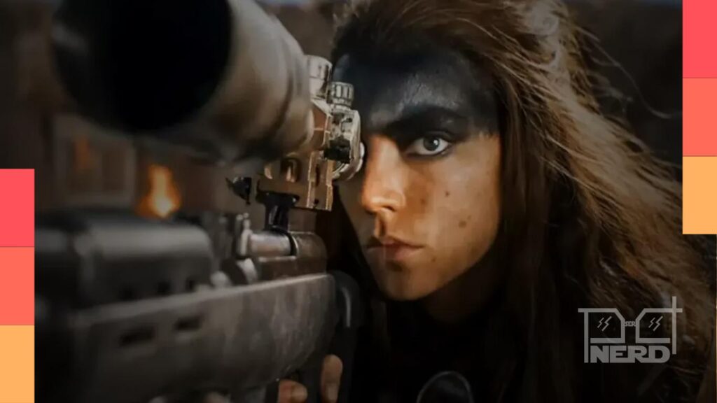 Anya Taylor-Joy em cena de Furiosa com clima tenso de bastidores e referência ao deserto