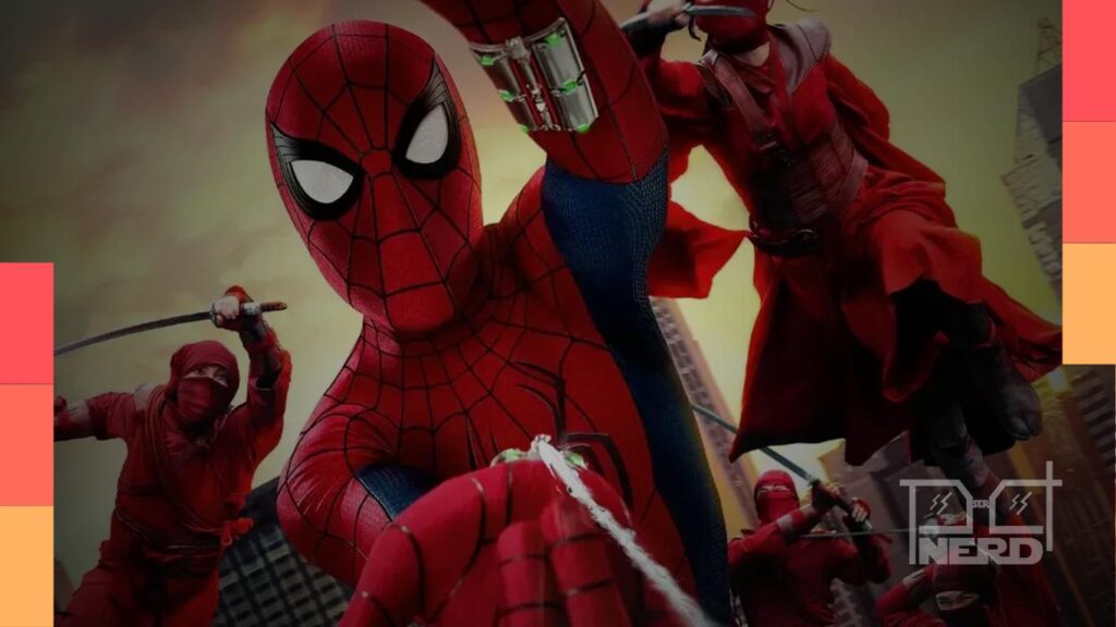 Imagem ilustrativa do Homem-Aranha com referência ao CineEurope em Barcelona e destaque para os 18 minutos iniciais exibidos pela Sony