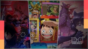 Ilustração temática com personagens genéricos de animes e o logo da Crunchyroll ao fundo, representando lançamentos de julho de 2026