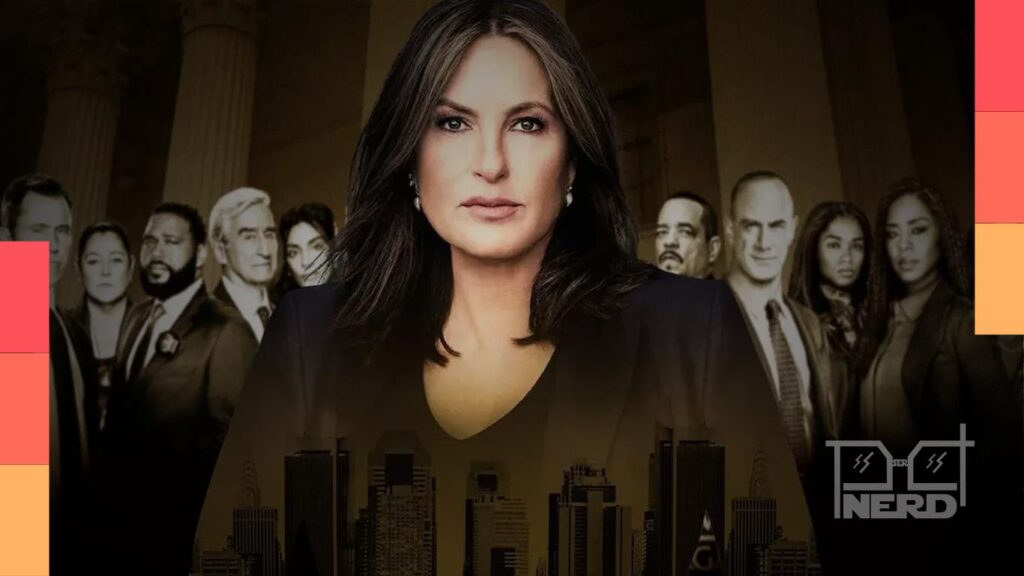 Cartaz promocional de Law & Order: Special Victims Unit e Law & Order com a data de estreia em 8 de outubro na NBC