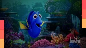 Arte conceitual de Loving Dory, curta novo no universo de Procurando Nemo com Dory no oceano.