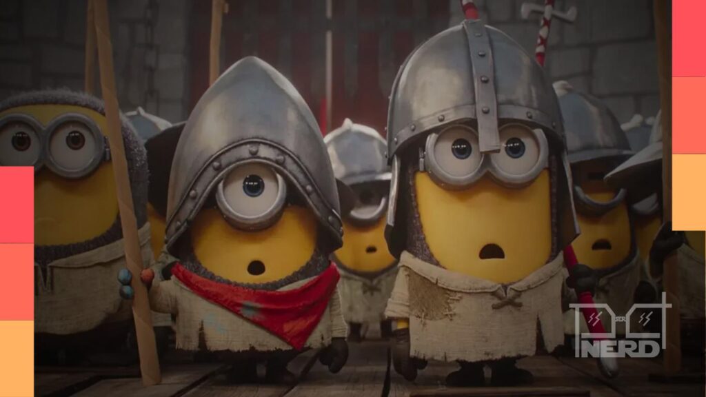 Cartaz de Minions & Monstros com monstros e temática de origem do cinema, anunciando nota de 93% no Rotten Tomatoes