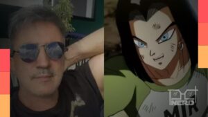 Retrato do dublador Figueira Júnior, associado às vozes de Fry em Futurama e Androide 17 em Dragon Ball