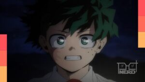 Imagem promocional de My Hero Academia celebrando 10 anos com Izuku Midoriya (Deku) e a turma de heróis