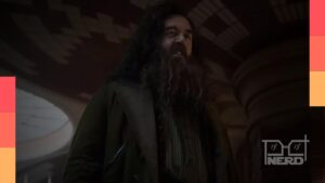 Nick Frost interpretando Rúbeo Hagrid na série de Harry Potter da HBO Max