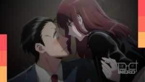 Ilustração do anime Smoking Behind the Supermarket with You com Sasaki e Yamada